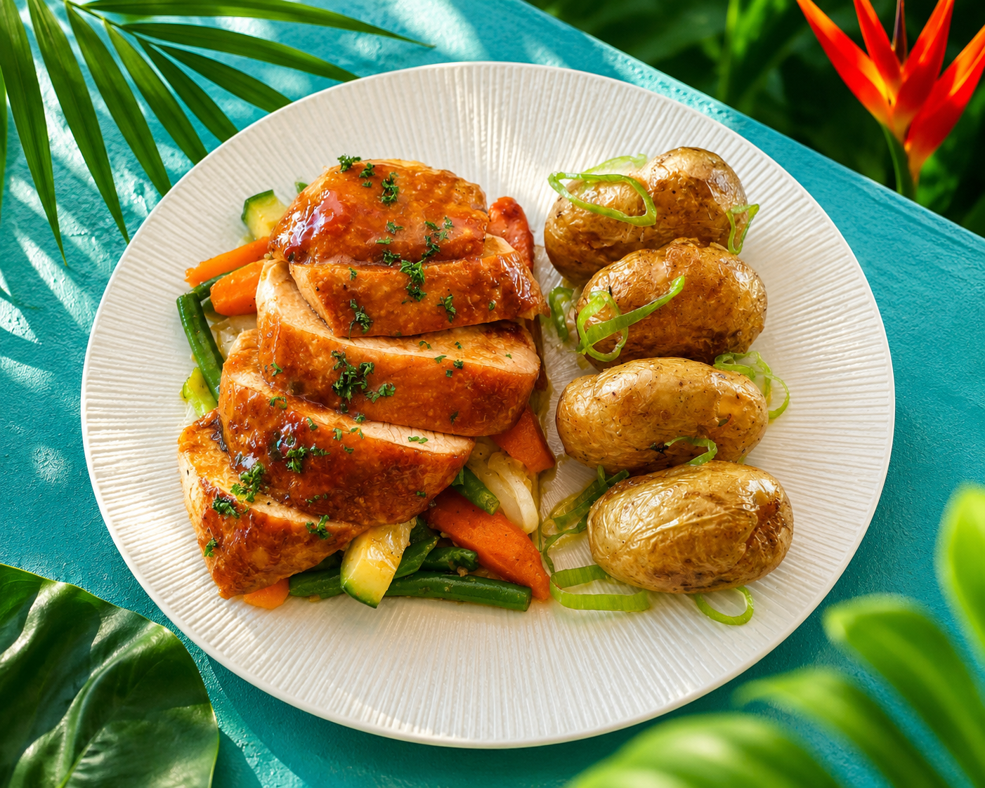 Hoisin Chicken & Herb Potatoes