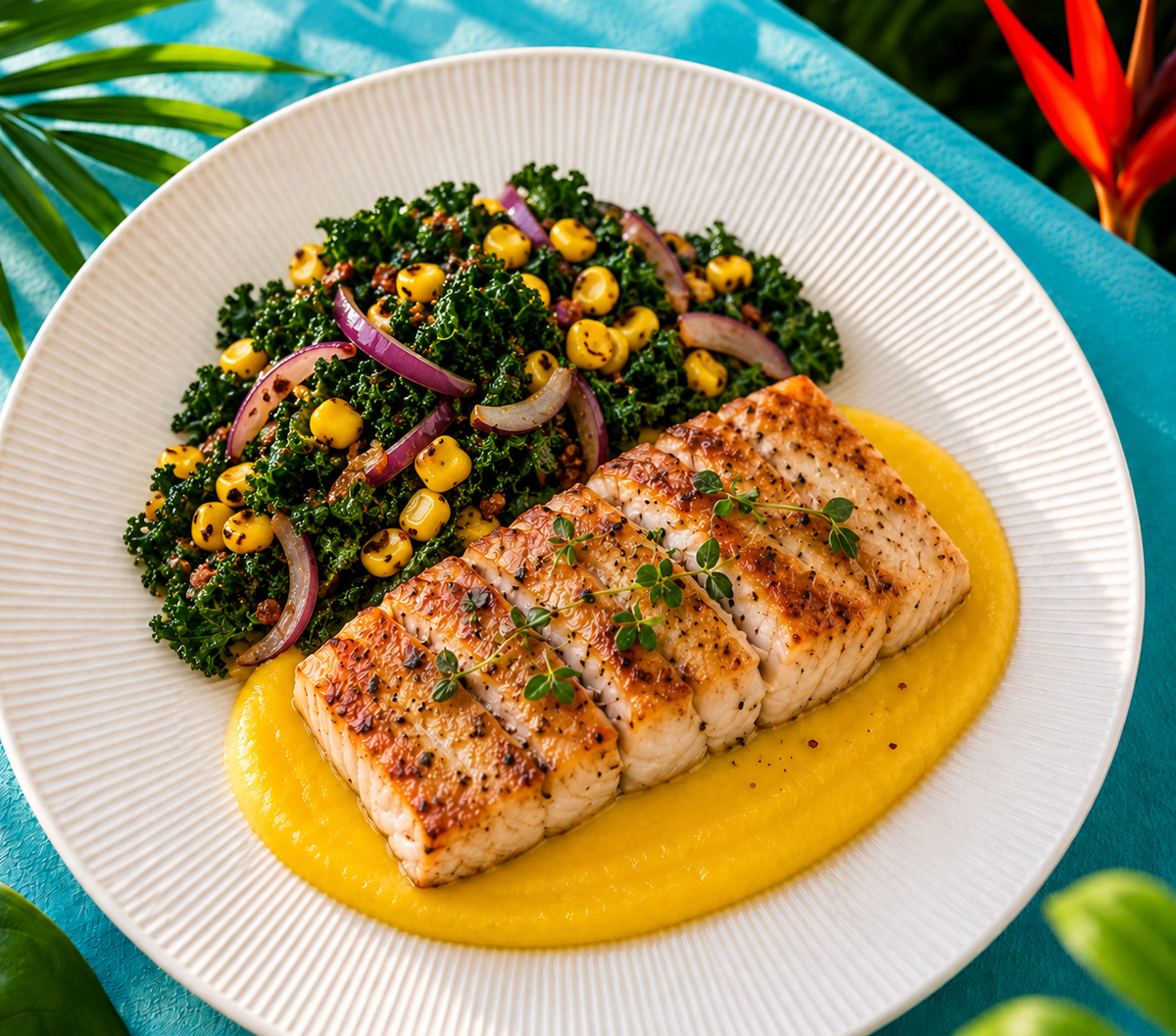 Catch of the Day & Pineapple Purée