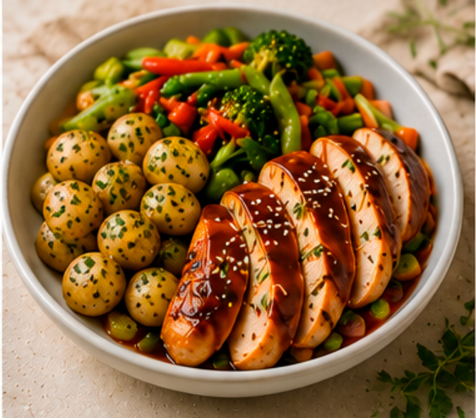 Hoisin Chicken & Herb Potatoes